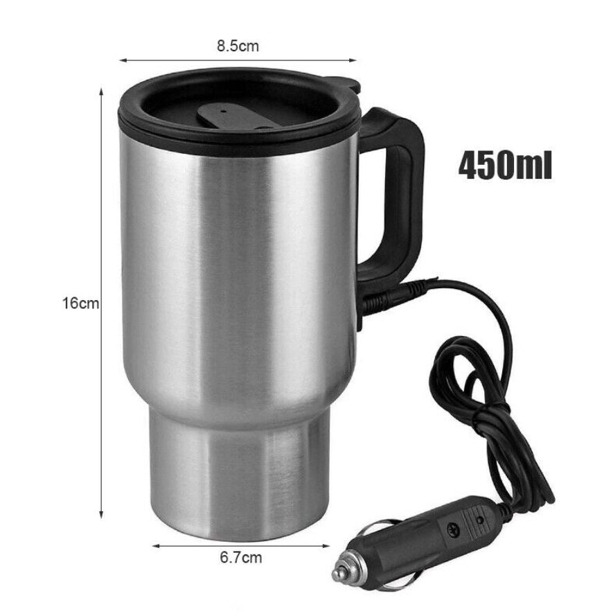 TravelHeat™ Electric Kettle Mug | Portable Water Heater Mug for Travel | Stainless Steel Electric Heating Cup | Mini Travel Kettle for Tea Coffee